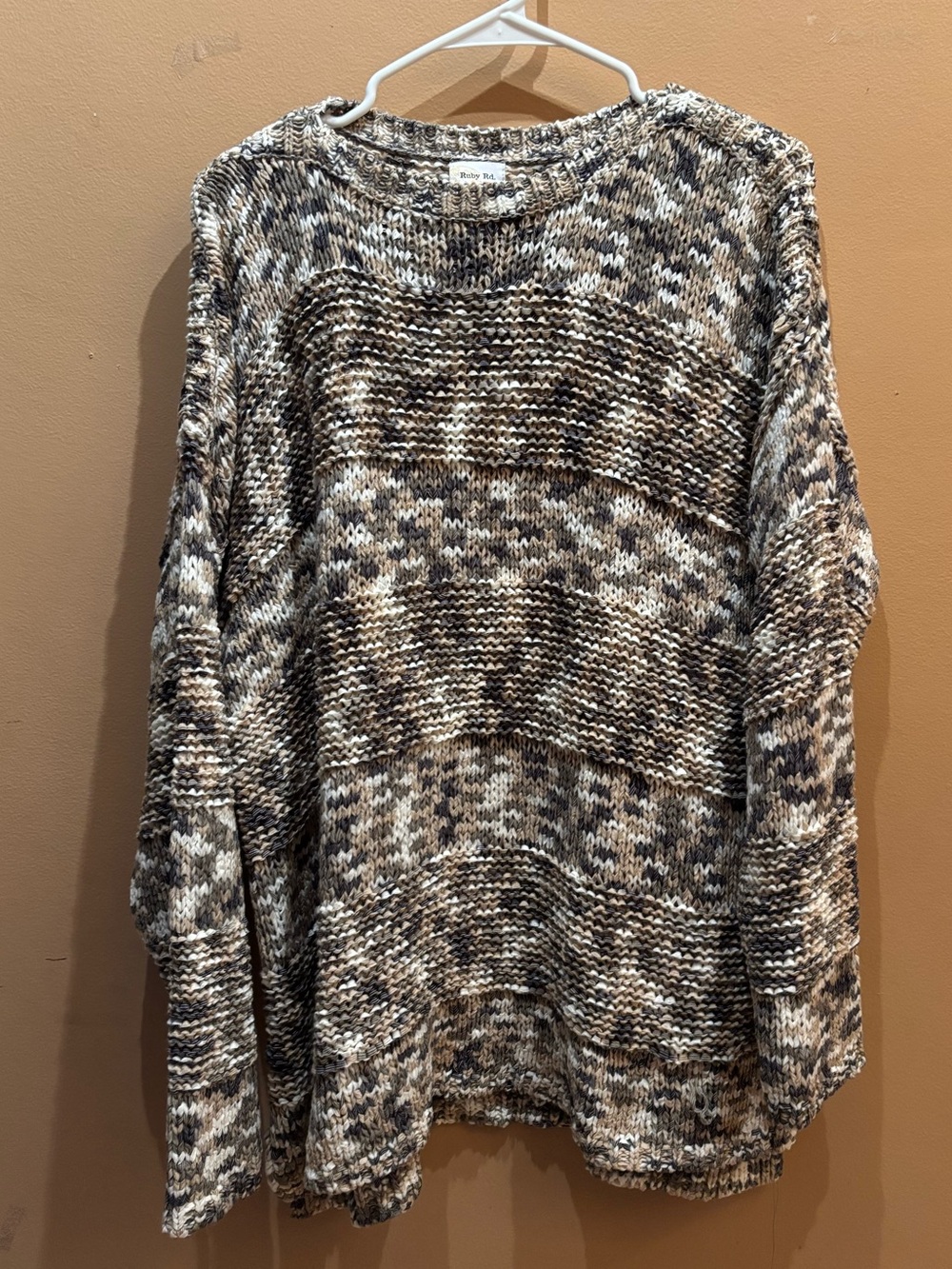 Ruby Rd multi cozy knit pullover sweater Size 1X